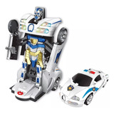Carro Carrinho Brinquedo Policia Transformers Robô Som Luz