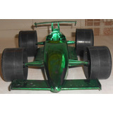 Carro Fórmula 1 Pintura Verde Metálica Em Plástico 32x20cm
