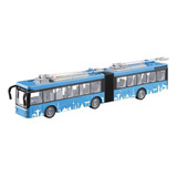Carro Fricção Big Ônibus Com Luz E Som 6166 Dm Toys Azul