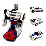Carro Policia Transformers Robô Musical Luz