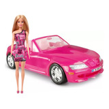 Carro Rosa Conversível P/ Barbie +