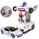 Carro Vira Robo Som Luz Carrinho Bmw Brinquedo Menino Pilha