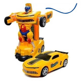 Carro Vira Robo Som Luz Carrinho Bmw Brinquedo Menino Pilha