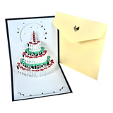 Cartão Aniversário 3d Bolo Pop-up Criativo Presente Original