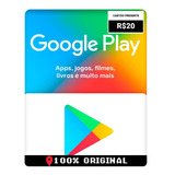 Cartão Brasil Google Play R$20 Reais