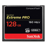 Cartão Compact Flash Sandisk 128gb Extreme Pro 160mb/s Nf-e
