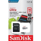 Cartão De Memória 16gb Micro Sd Ultra 80mbs Sandisk