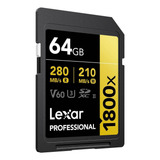 Cartão De Memória 64gb 280mb/s Lexar Uhs-ii Sdxc 1800x