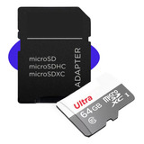Cartão De Memoria 64gb Microsd Com Adaptador 100mb/s
