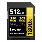 Cartao De Memoria Lexar Professional Gold Series, 512gb Sdxc Lsd1800512g-bnnng