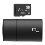 Cartão De Memória Micro Sd 8gb + Adaptador Usb Pen Drive Nf