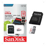 Cartão De Memoria Micro Sd Card C/ Adapt Sandisk 32gb Ultra 