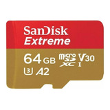 Cartão De Memória Micro Sd Sandisk Extreme 64gb 4k A2 C10 U3