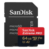 Cartão De Memória Micro Sd Sandisk Extreme Pro 64gb 200mb/s