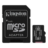 Cartão De Memória Microsd 32gb + Adaptador Canvas Kingston