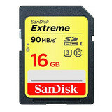 Cartão De Memória Sandisk 16gb Extreme Sdhc Uhsi 90mbs C10 U
