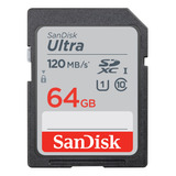 Cartão De Memória Sandisk 64gb 120mb/s
