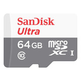 Cartão De Memória Sandisk 64gb Microsdxc Ultra Classe 10 +nf