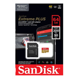 Cartão De Memória Sandisk Micro Sdxc Extreme Plus 64gb 200mb