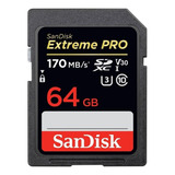 Cartão De Memória Sandisk Sd Extreme Pro 64gb Nikon Canon 