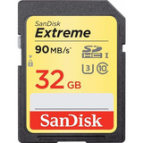 Cartão De Memória Sandisk Sdhc 32gb Extreme 90mb/s Classe 10