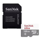 Cartão De Memória Sandisk Sdsqunr-128g-gn6ta Ultra Com Adaptador Sd 128gb