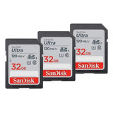Cartão De Memória Sandisk Ultra Sdhc 32gb 3 Unidades [u]