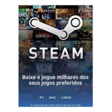Cartão Gift Card Digital Steam 10 Reais Via Chat Entrega