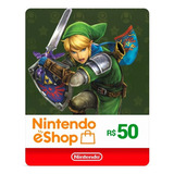  Cartão Gift Card Nintendo Switch Eshop Brasil R$ 50 Reais