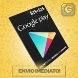 Cartão Google Play Store Gift Card