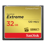 Cartão Memória 32gb Compact Flash Sandisk Cf Extreme 120mb/s