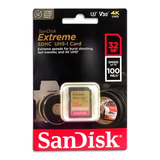 Cartão Memória Extreme Sandisk 32gb Sdhc 100mbs 4k U3 V30 Nf