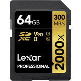 Cartão Memória Lexar Sd Xc 64gb 2000x 300mb/s V90 Gold Nf-e