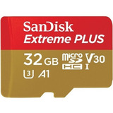 Cartão Memória Sandisk Micro Sd Hc 32gb Extreme Plus Uhs-i 