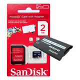 Cartão Micro Sd 2gb Tf + Adaptador Memory Stick Pro Duo