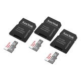 Cartao Micro Sd Memoria 64gb 3 Unidades Promocao