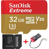 Cartão Micro Sd Sdhc Sandisk Extreme 32gb C10 100mbs Uhs3 4k