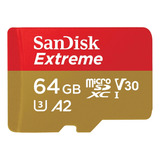 Cartão Microsdxc 64gb Sandisk Extreme 170mb/s Uhs-i / U2 / V