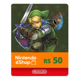 Cartão Nintendo Eshop 50 Brl Brasil
