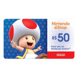 Cartão Nintendo Eshop Brasil R$50 Reais Gift Card Digital