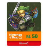 Cartão Nintendo Switch 3ds Wii U Eshop Brasil | R$ 50 Reais