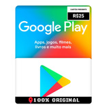 Cartão Play Store Google Gift Card