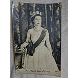 Cartão Postal Antigo Da Rainha Elisabeth Ii, 1957,leia Atrás
