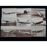 Cartão Postal Avião Aviação Italiano Antigo - 9 Peças