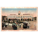 Cartao Postal Praca Rosario - Correios Santos - Anos 40