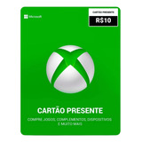Cartão Presente Gift Card Xbox Microsoft Brasil R$ 10 Reais
