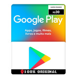 Cartão Presente Google Play 30 Reais