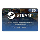 Cartão Presente Steam R$30 Reais Gift