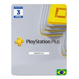 Cartão Psn Playstation Plus Essential 3 Meses Brasil Digital