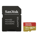 Cartão Sandisk Micro Sd 32gb Extreme C10 U3 V30 100mb/s